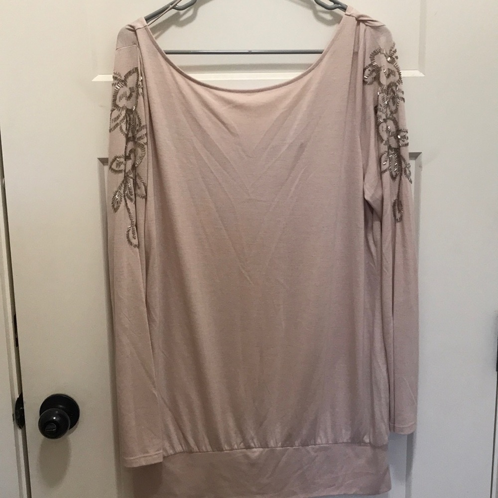 Blush Pink Blouse with V back